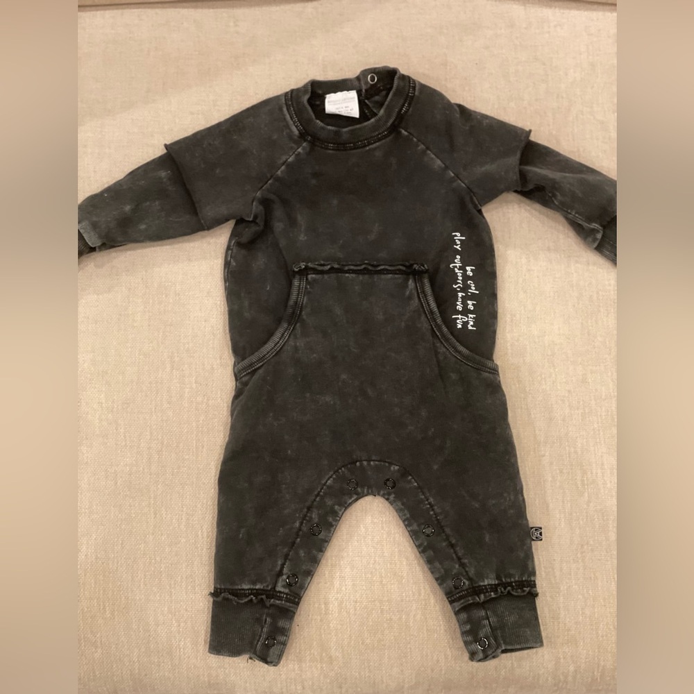 Kidding Around Jumpsuit in Washed Black